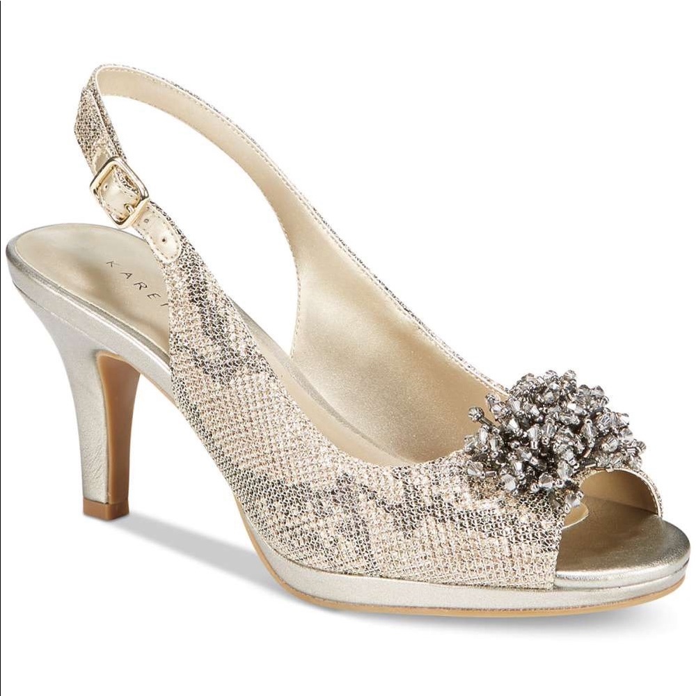 Karen Scott Womens Briant Peep Toe Slingback Classic Pumps size 9.5
